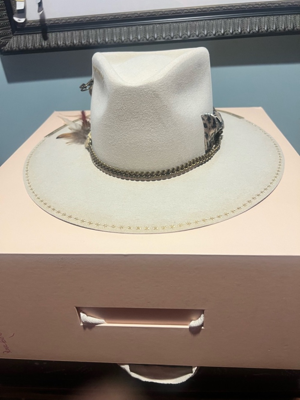 Teressa Foglia - Lace Hat - New in Box - Sz -7 3/8 - Picture 6 of 11